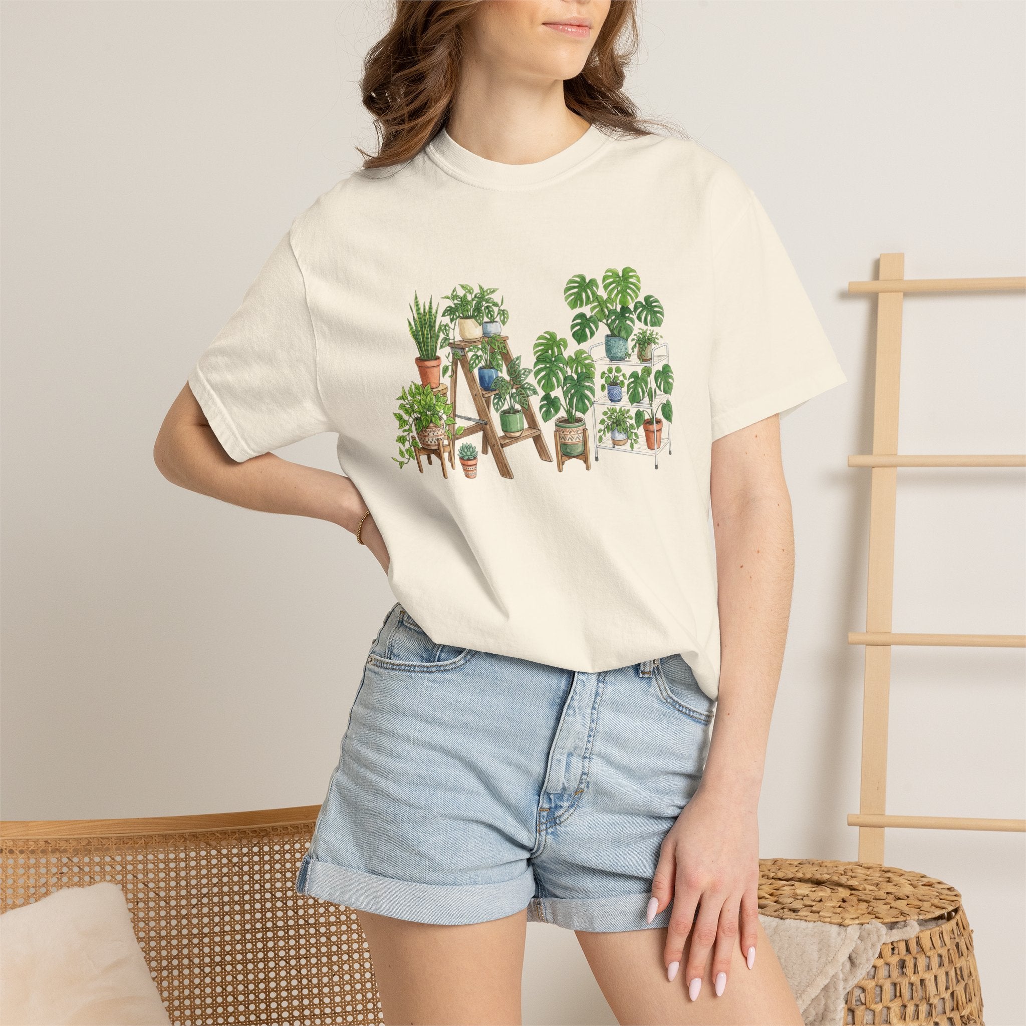 Plant Lover T-Shirt — Potted Plants & Shelves Graphic Tee