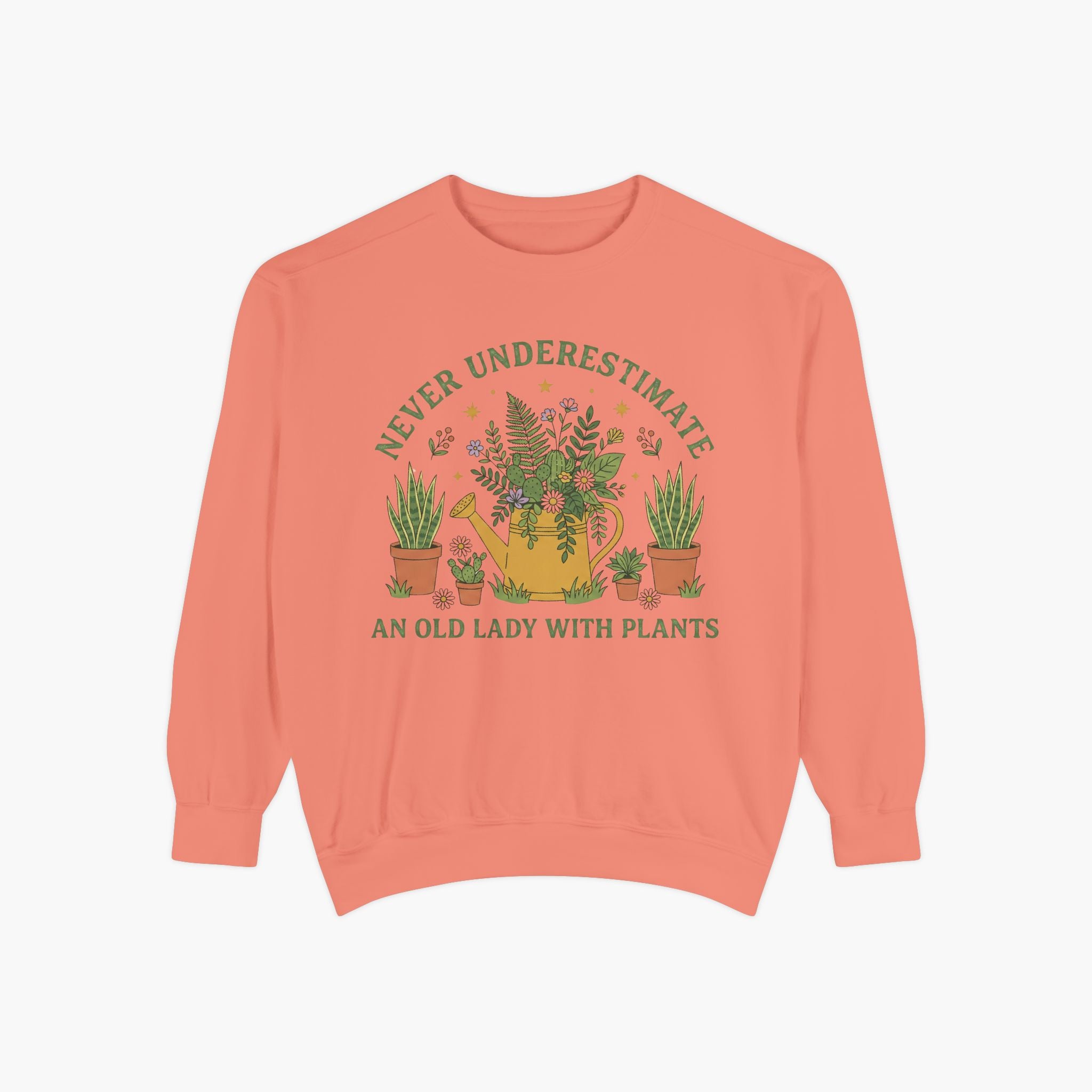 Sweatshirt - "Never Underestimate An Old Lady With Plants" Floral Crewneck