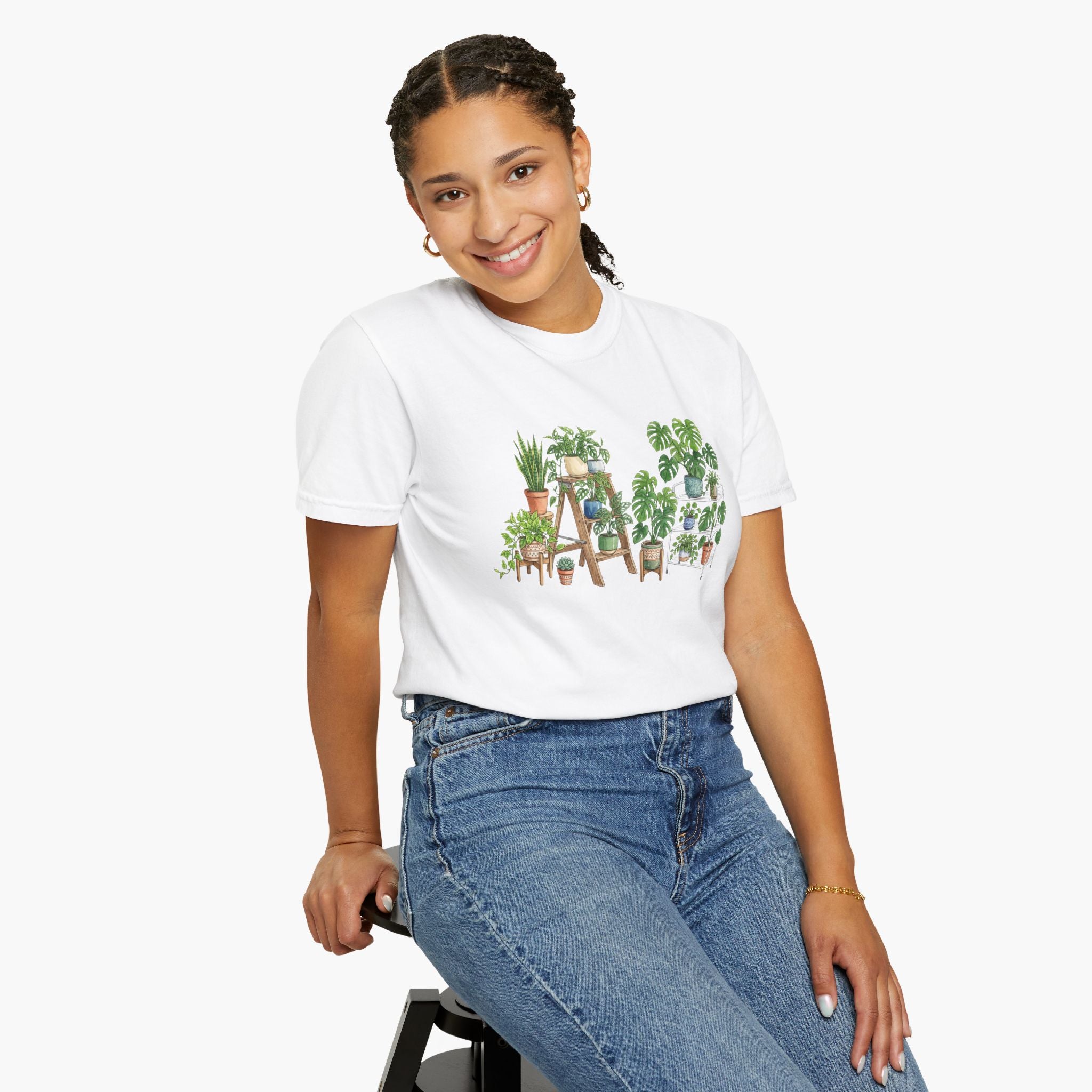 Plant Lover T-Shirt — Potted Plants & Shelves Graphic Tee