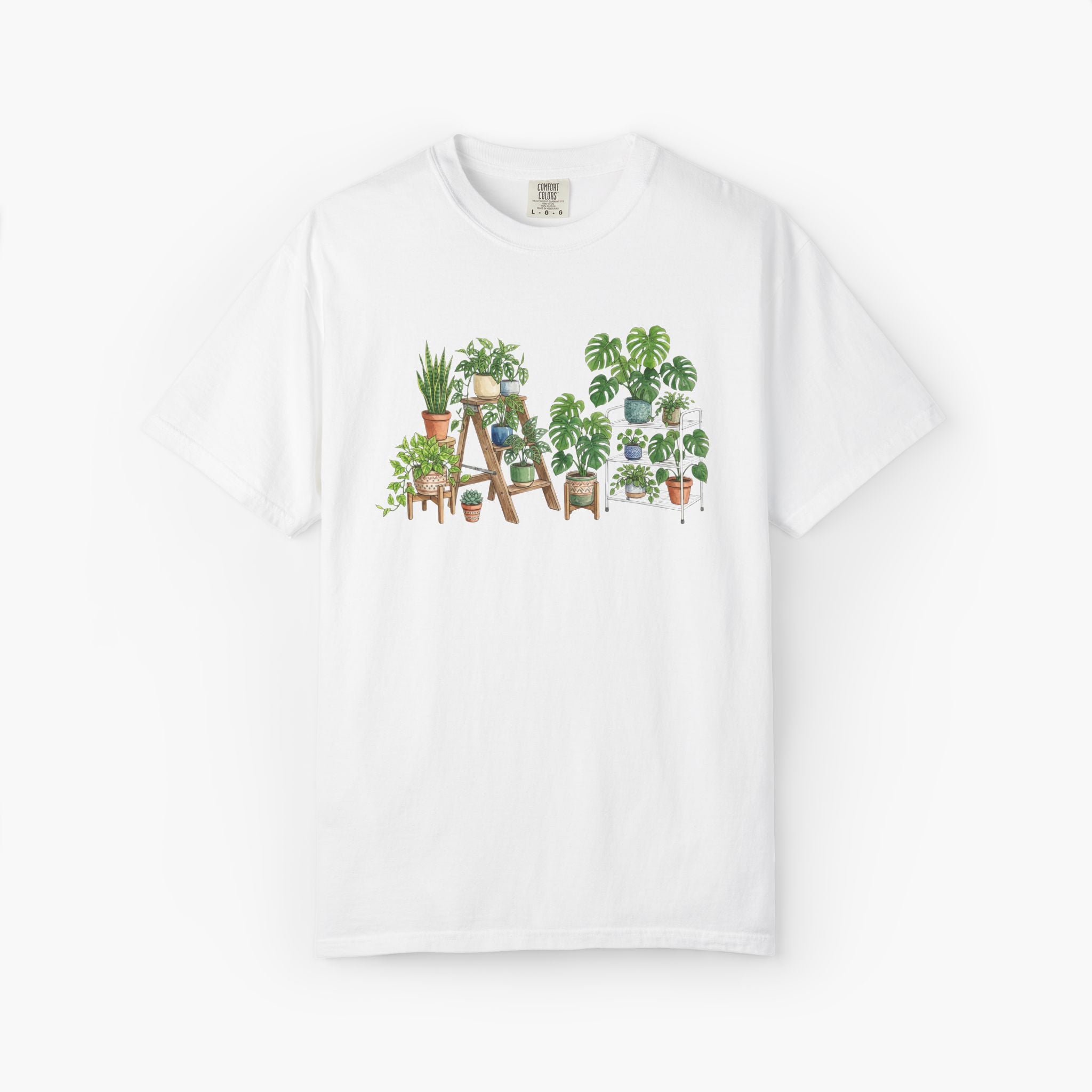 Plant Lover T-Shirt — Potted Plants & Shelves Graphic Tee
