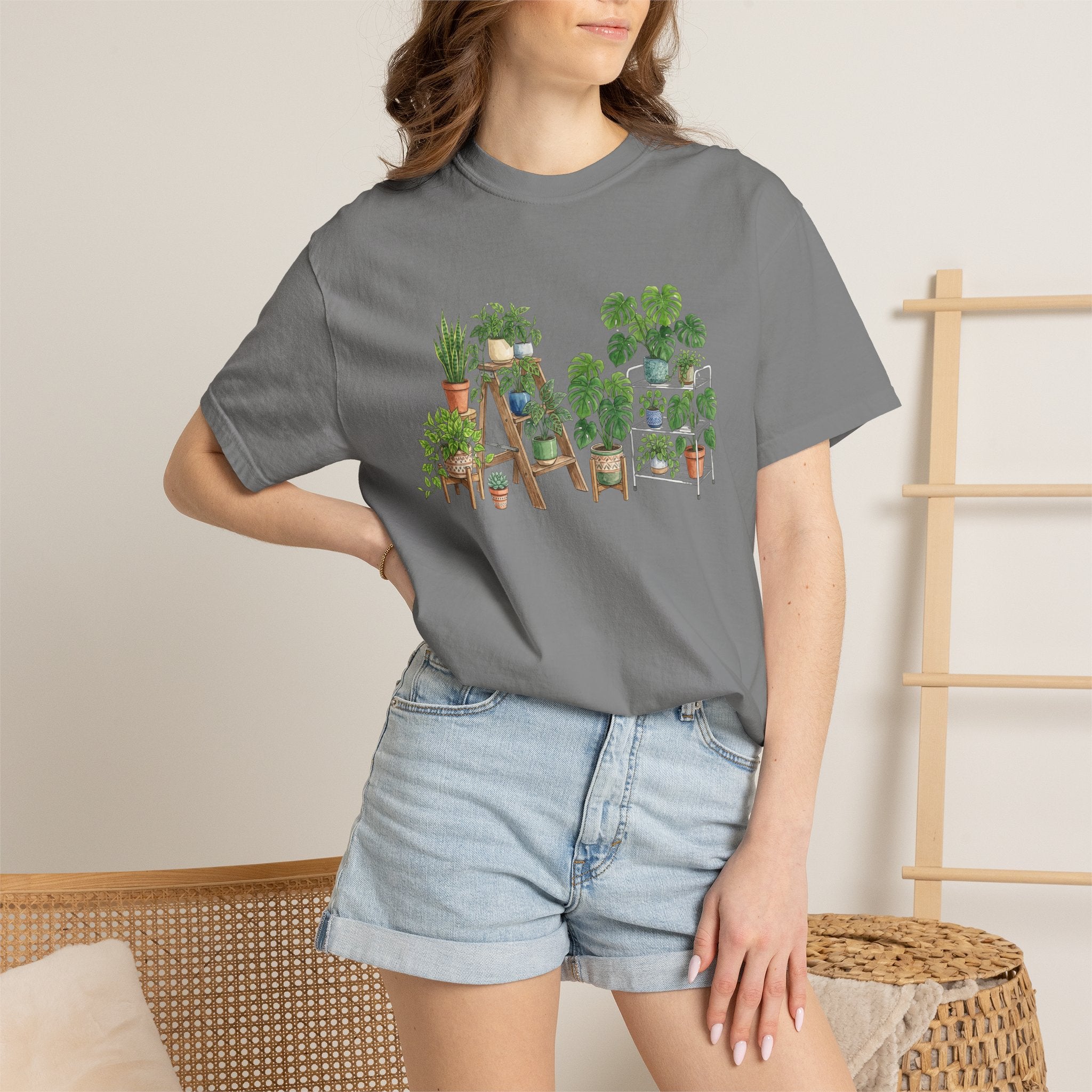 Plant Lover T-Shirt — Potted Plants & Shelves Graphic Tee