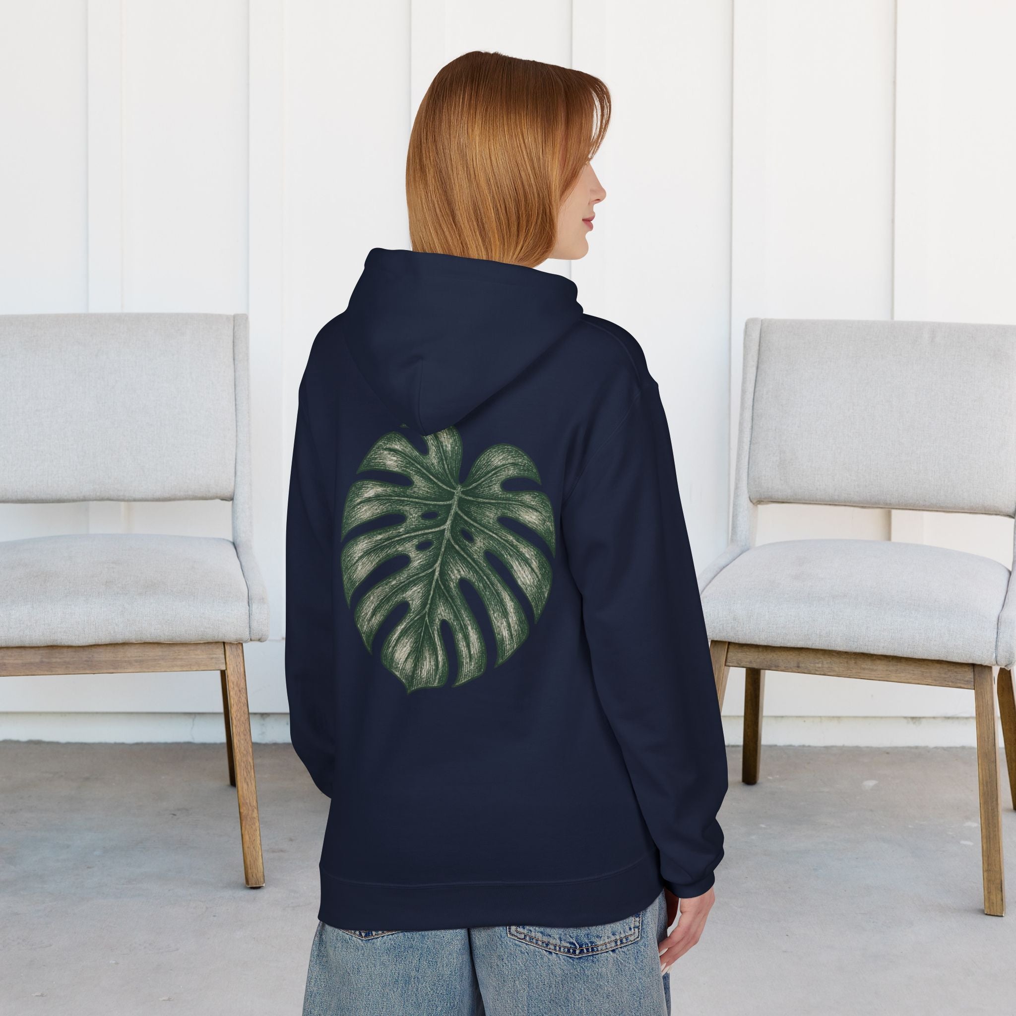 Monstera Leaf Hoodie — Botanical Plant Lover Pullover