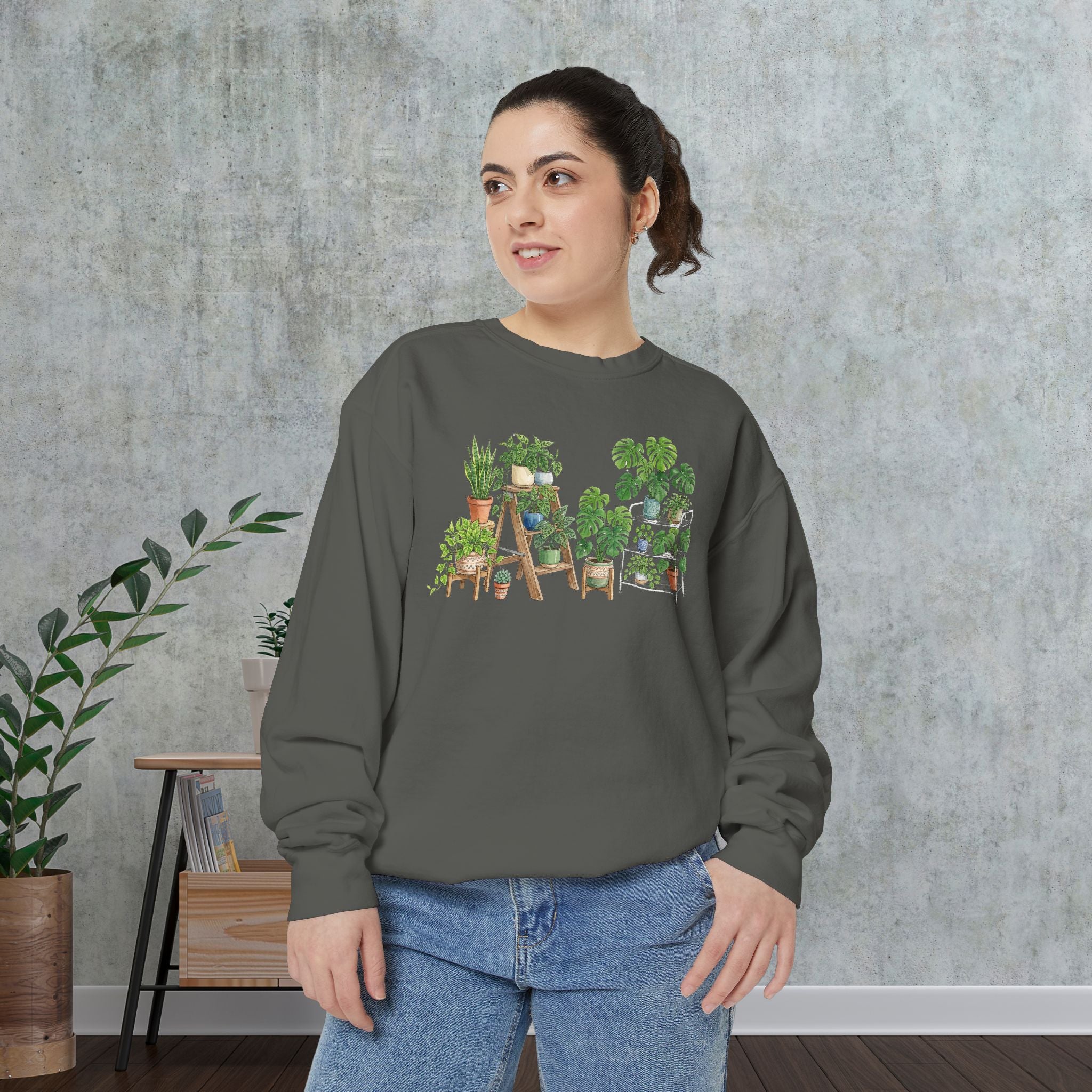 Plant Lover Sweatshirt — Indoor Jungle Graphic Crewneck