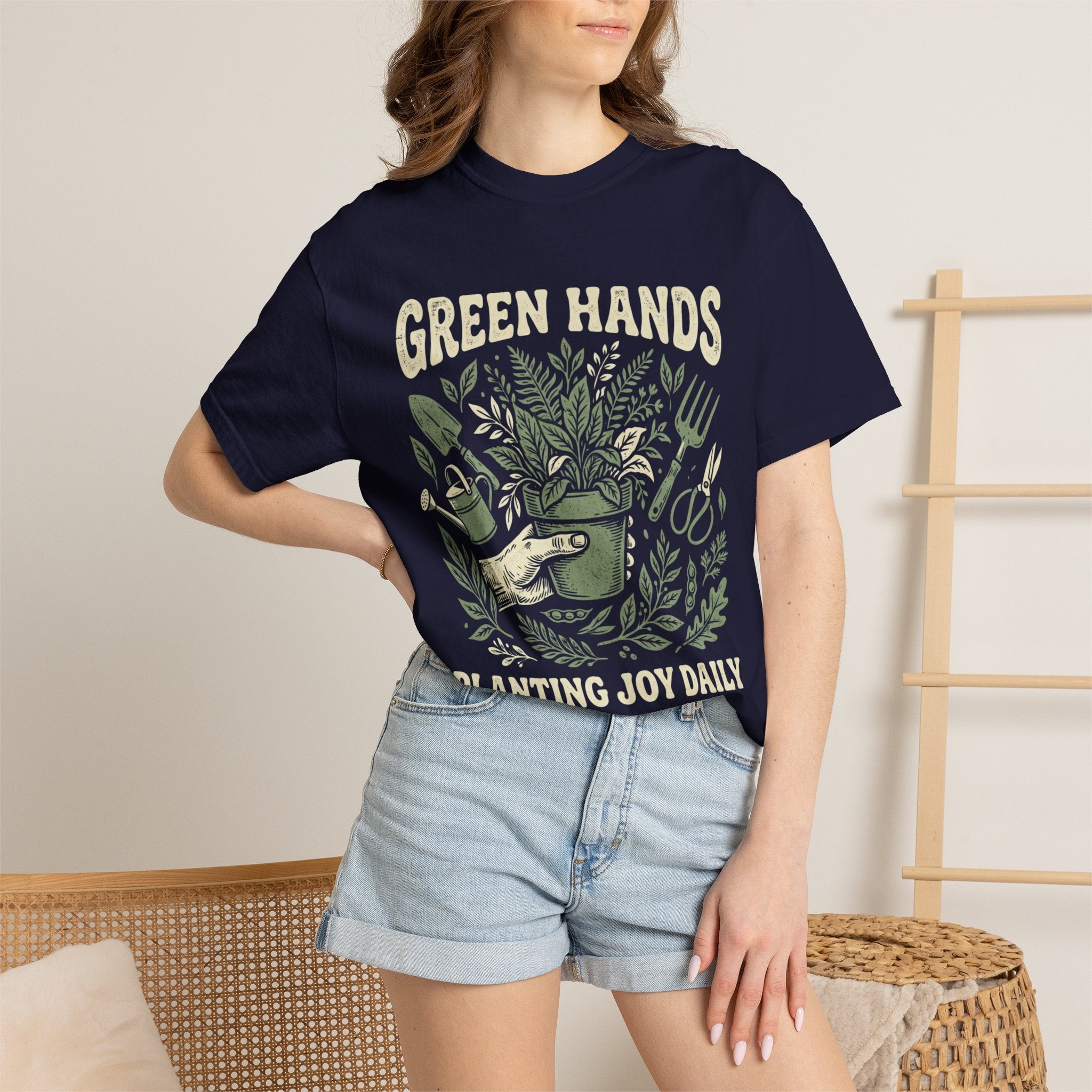 Gardener T-Shirt — “Green Hands: Planting Joy Daily” Graphic Tee