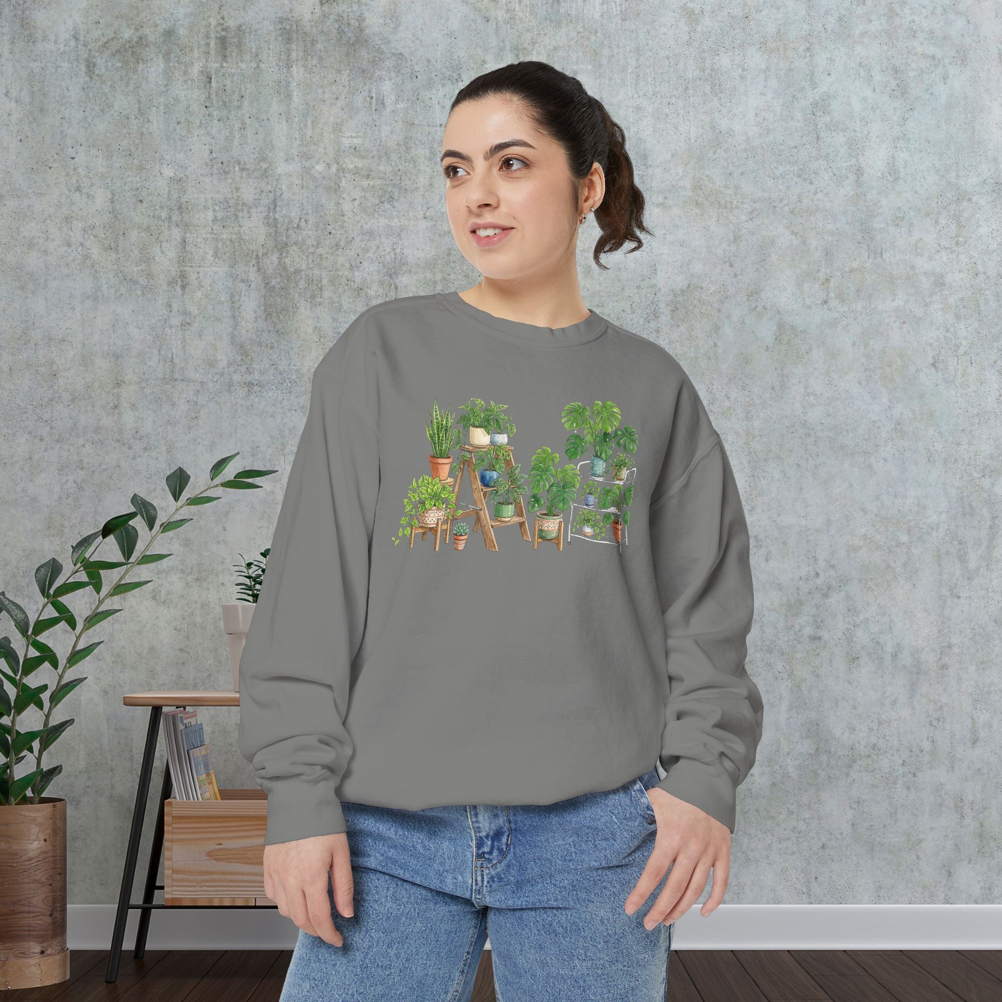 Plant Lover Sweatshirt — Indoor Jungle Graphic Crewneck