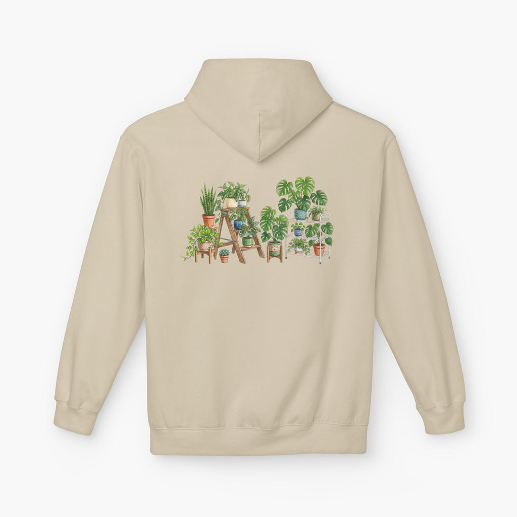 Plant Lover Hoodie — Watercolor Potted Houseplants Graphic