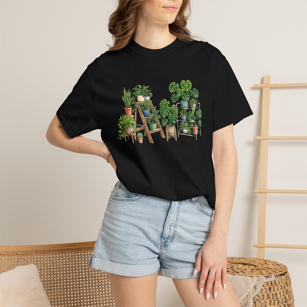 Plant Lover T-Shirt — Potted Plants & Shelves Graphic Tee