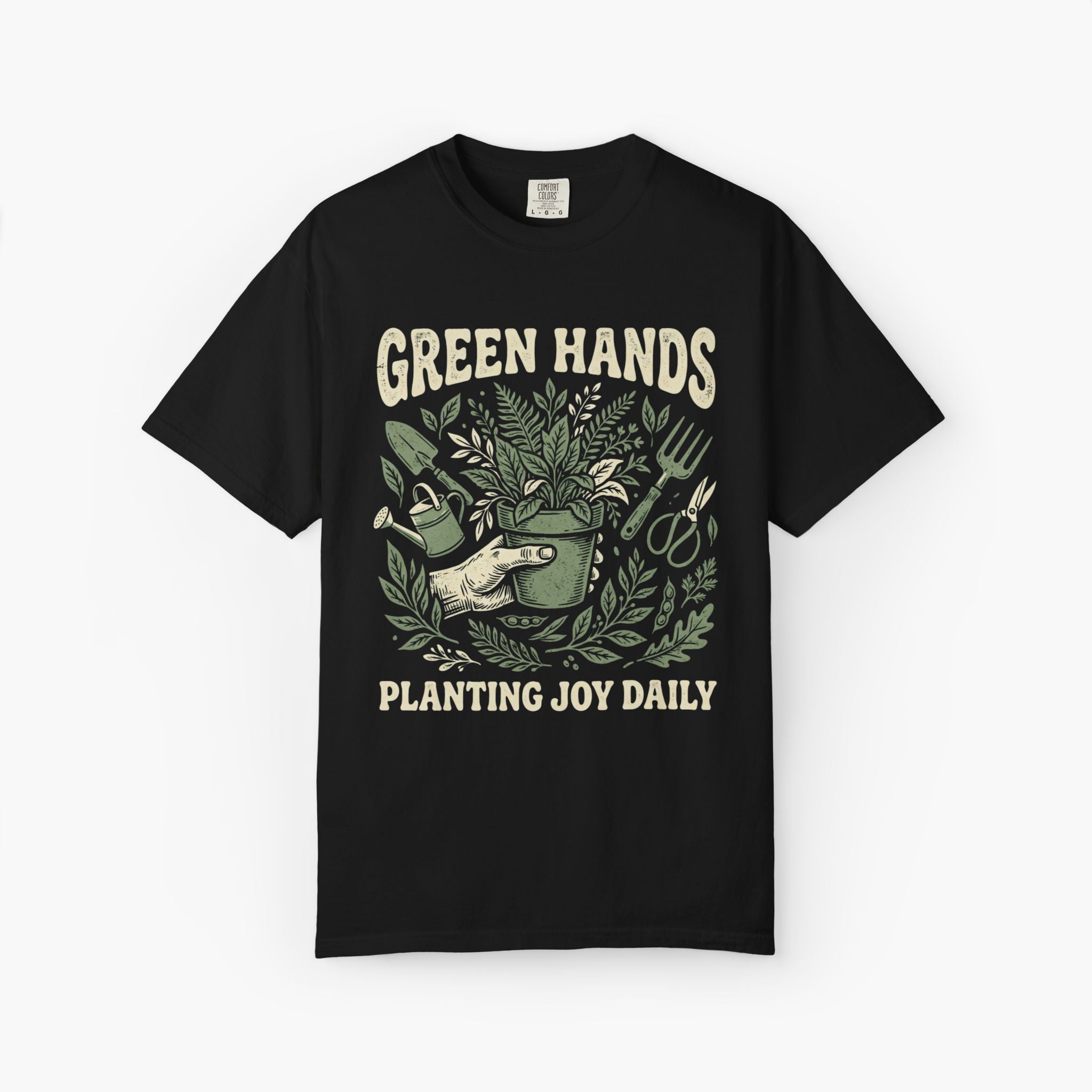 Gardener T-Shirt — “Green Hands: Planting Joy Daily” Graphic Tee