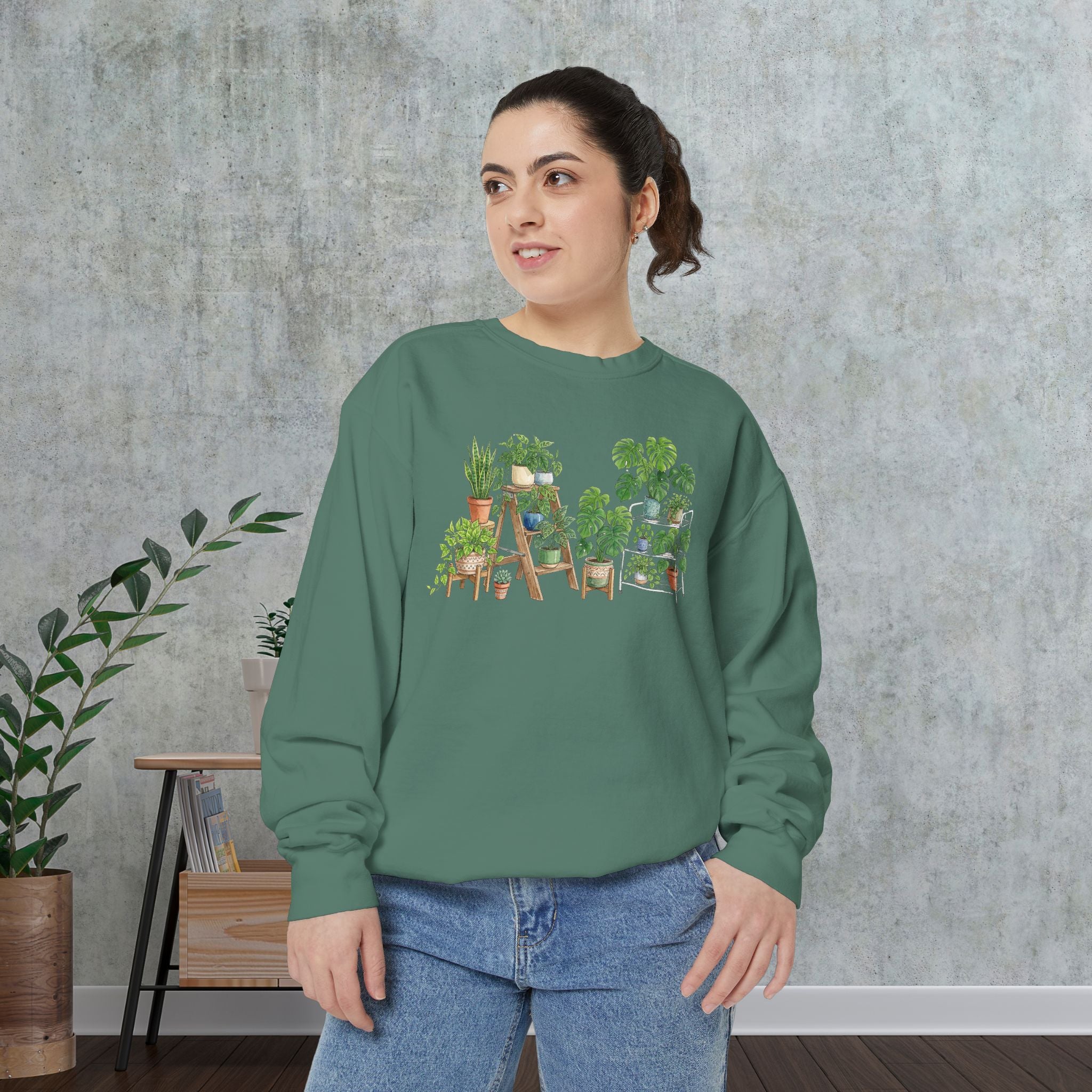 Plant Lover Sweatshirt — Indoor Jungle Graphic Crewneck