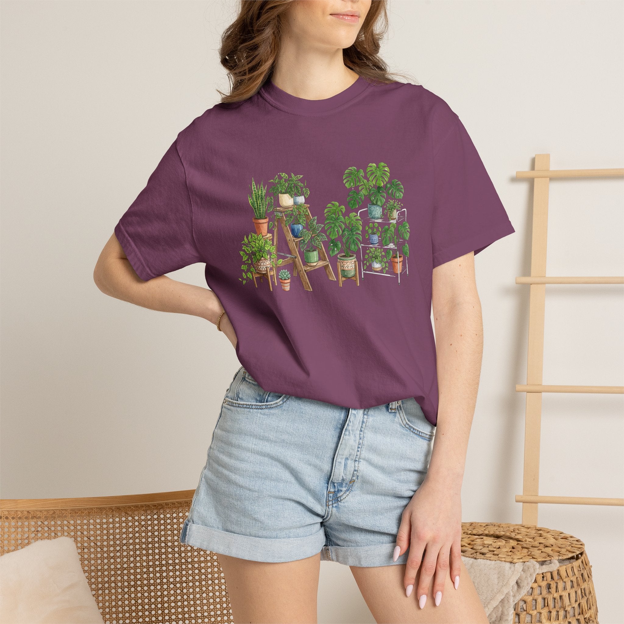 Plant Lover T-Shirt — Potted Plants & Shelves Graphic Tee