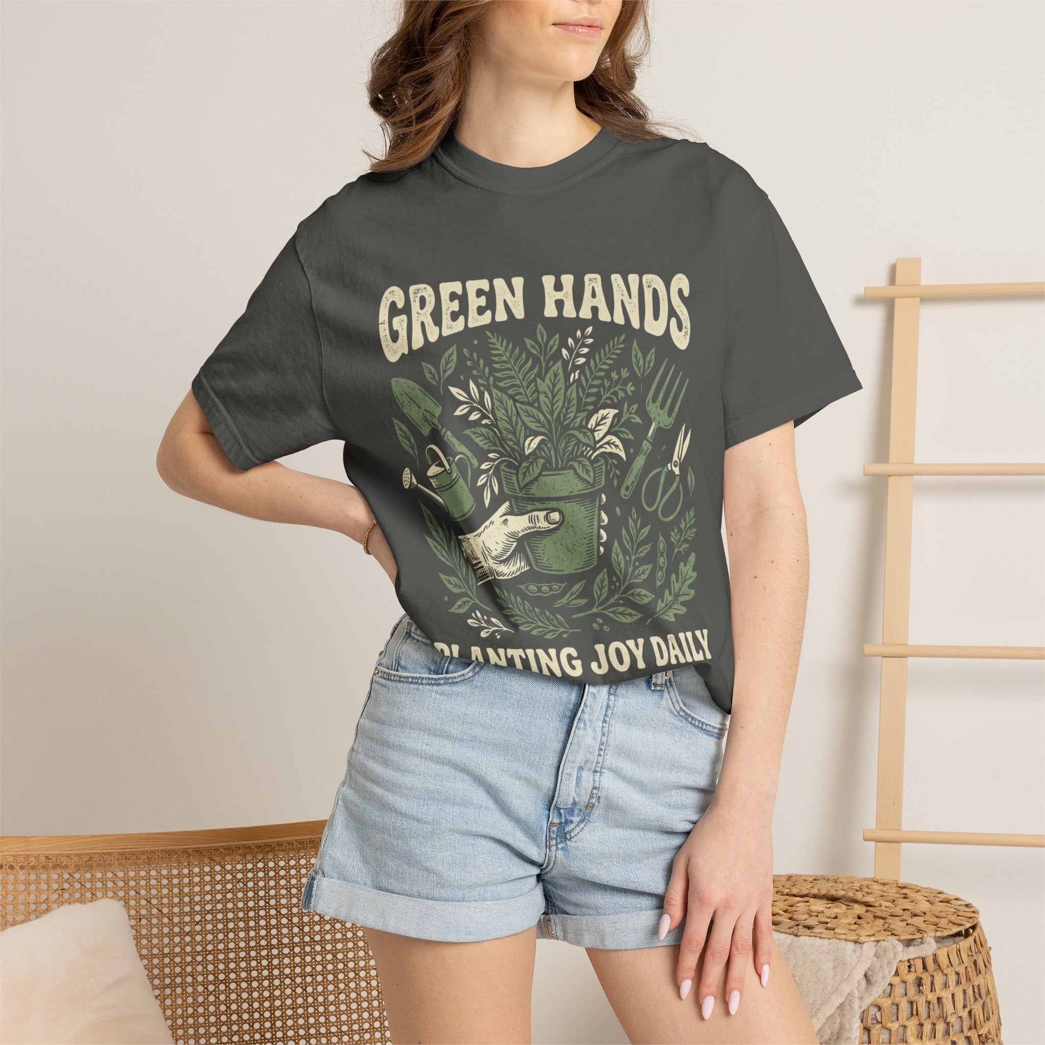 Gardener T-Shirt — “Green Hands: Planting Joy Daily” Graphic Tee