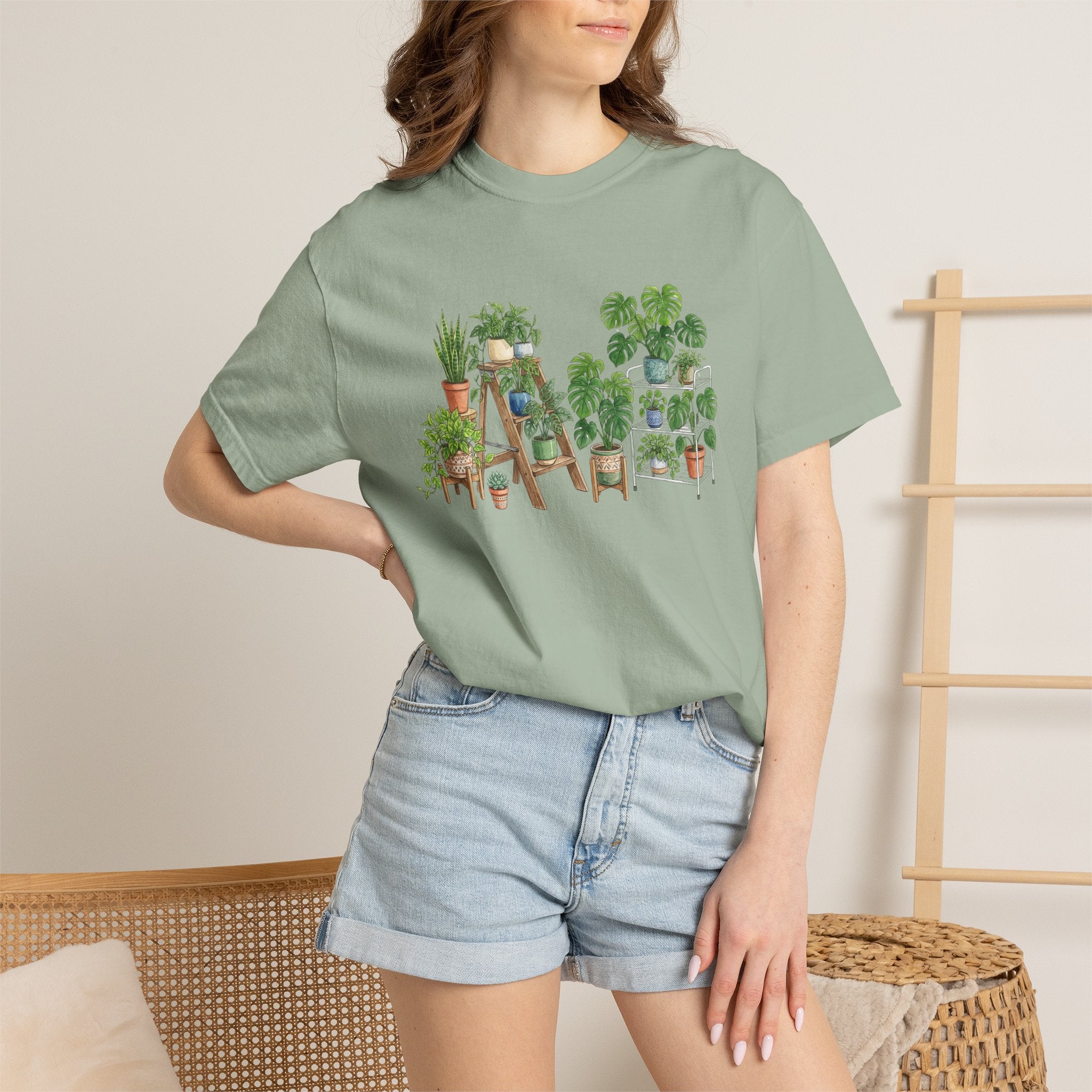 Plant Lover T-Shirt — Potted Plants & Shelves Graphic Tee