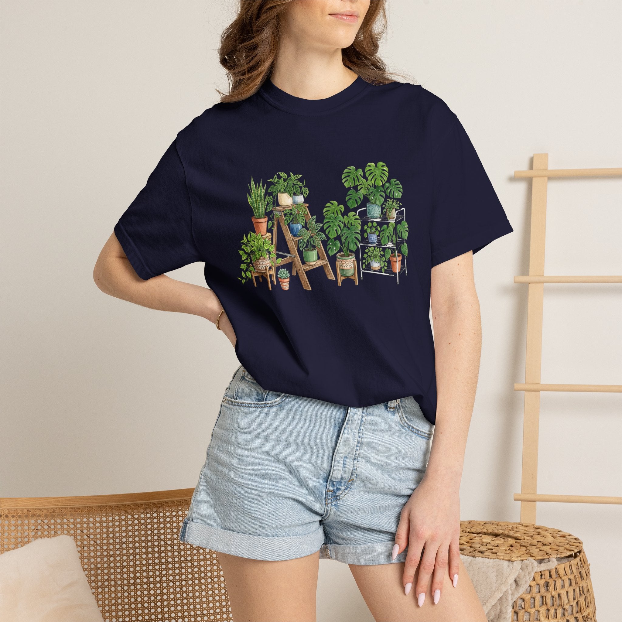 Plant Lover T-Shirt — Potted Plants & Shelves Graphic Tee