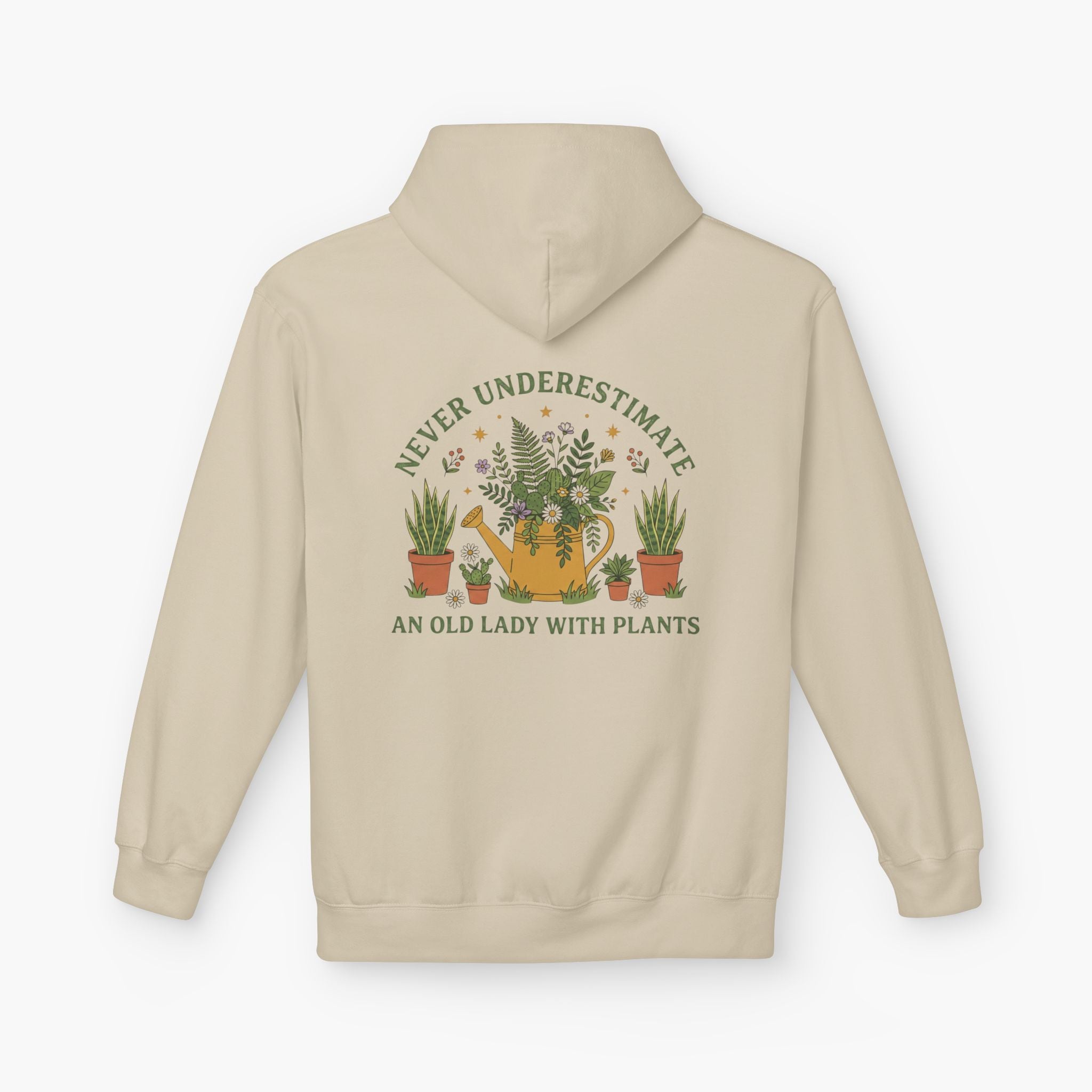 Hoodie — "Never Underestimate an Old Lady With Plants" Gardening Crewneck