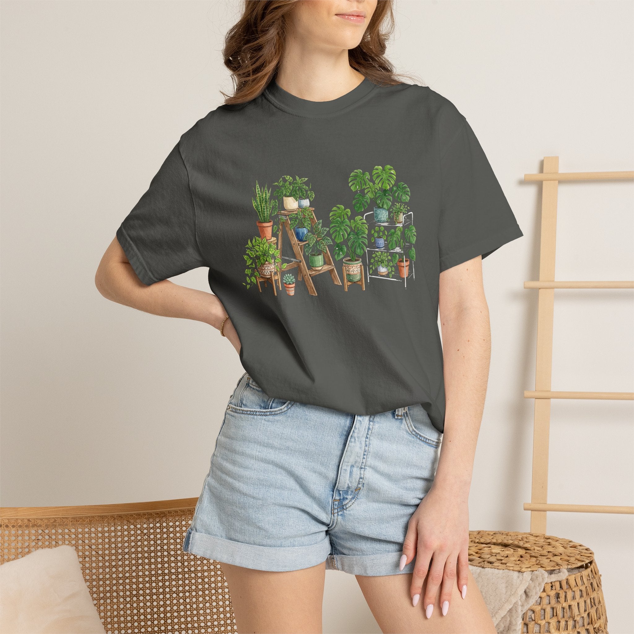 Plant Lover T-Shirt — Potted Plants & Shelves Graphic Tee
