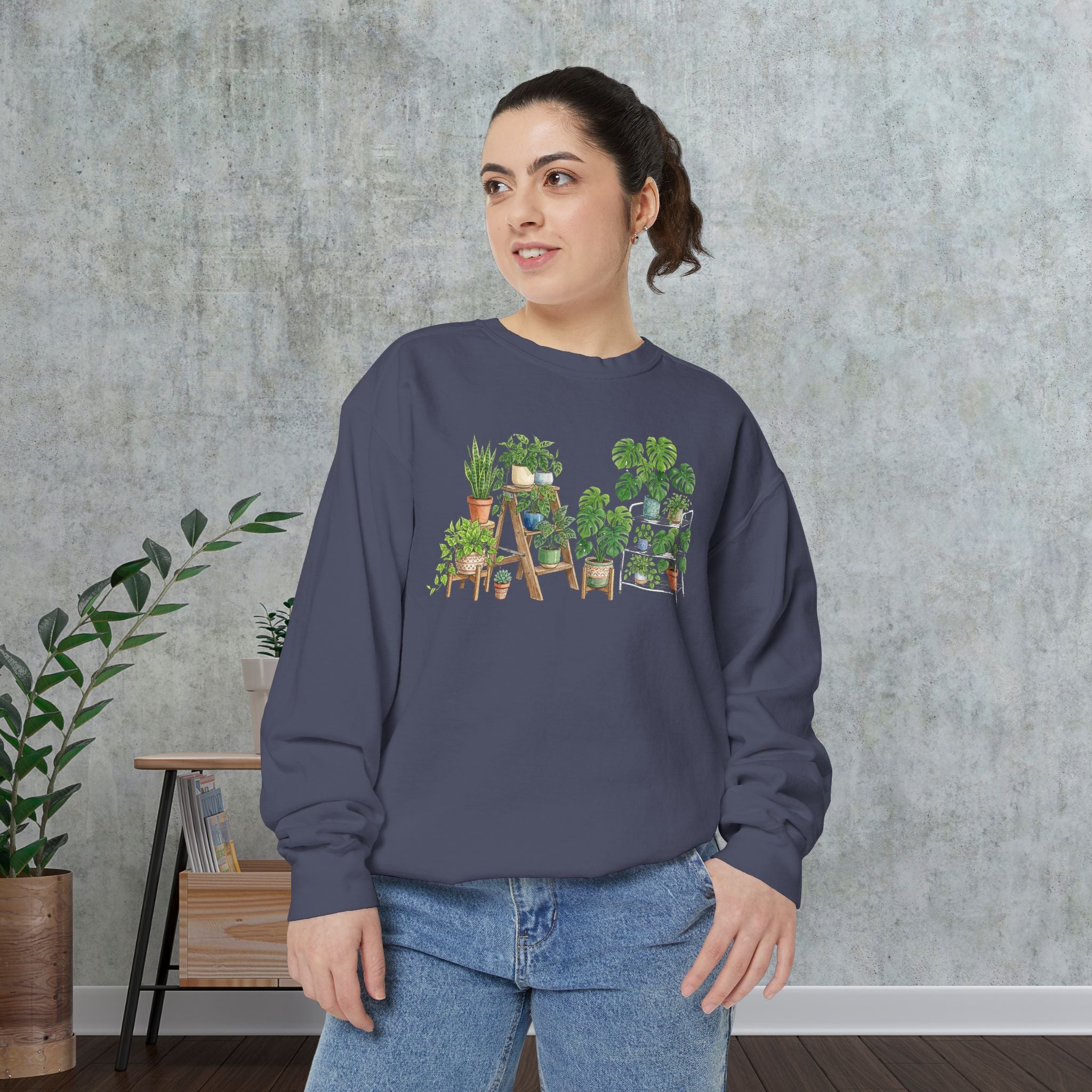 Plant Lover Sweatshirt — Indoor Jungle Graphic Crewneck