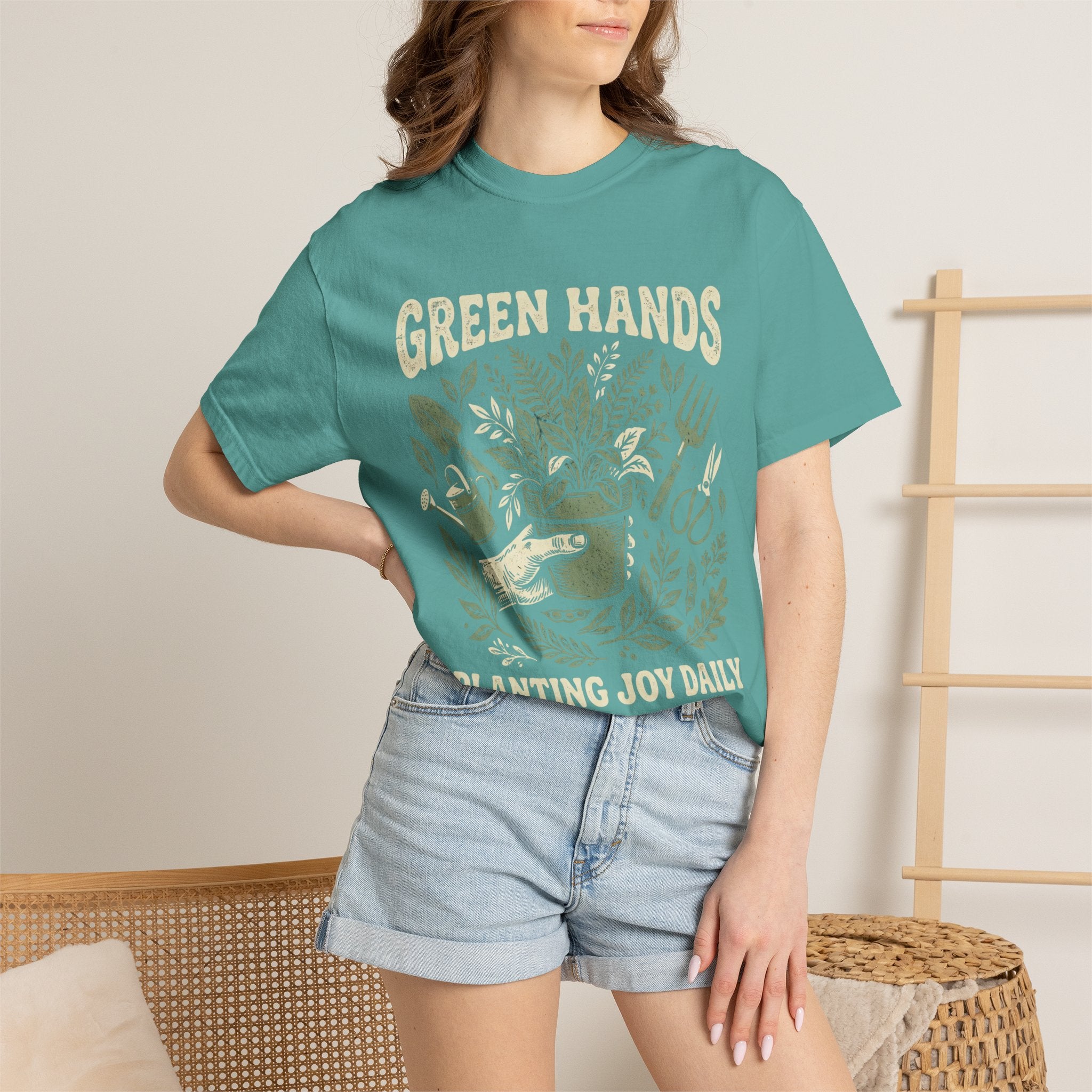 Gardener T-Shirt — “Green Hands: Planting Joy Daily” Graphic Tee